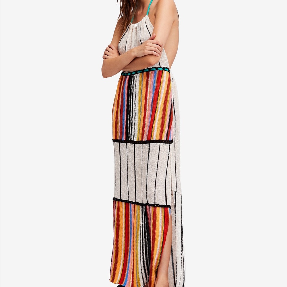 NWT Free People Mardi Gras Gauze Halter Dress